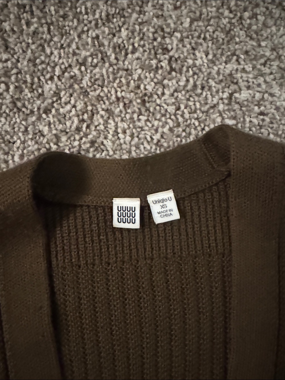 Uniqlo Brown Ribbed Button Cardigan - Picture 2 of 2